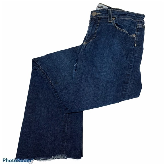 𝅺PAIGE Manhattan Raw Hem Boot Cut Jeans Size 27 - Picture 1 of 10